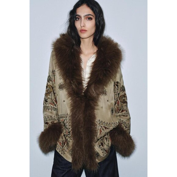 ZARA EMBROIDERED KIMONO ZW COLLECTION LIMITED EDITION - Picture 1 of 8